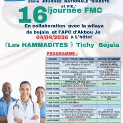 16ème Journée FMC – 2ème Journée Nationale « Diabète et Vie »