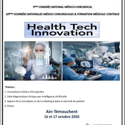 5ème Congrès National Médico-Chirurgical & 10èmes Journées Nationales Médico-Chirurgicales & Formation Médicale Continue – Health Tech Innovation
