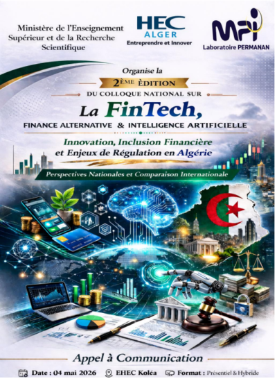 2ème édition du Colloque national sur : La FinTech, Finance alternative & Intelligence artificielle
