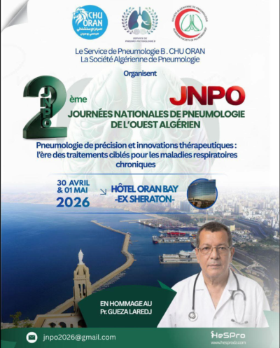 2ème Journées Nationales de Pneumologie de l’Ouest Algérien (JNPO)