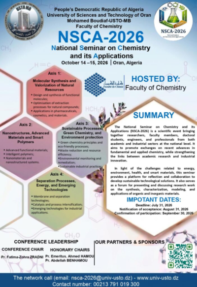 National Seminar on Chemistry and its Applications (NSCA-2026)