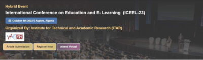 International Conference on Education and E- Learning  (ICEEL-23)