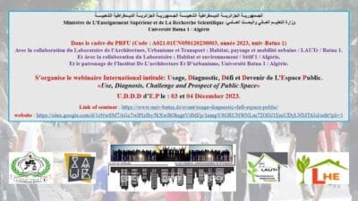 Usage, Diagnostic, Défi et Devenir de L’Espace Public / U.D.D.D d’E.P